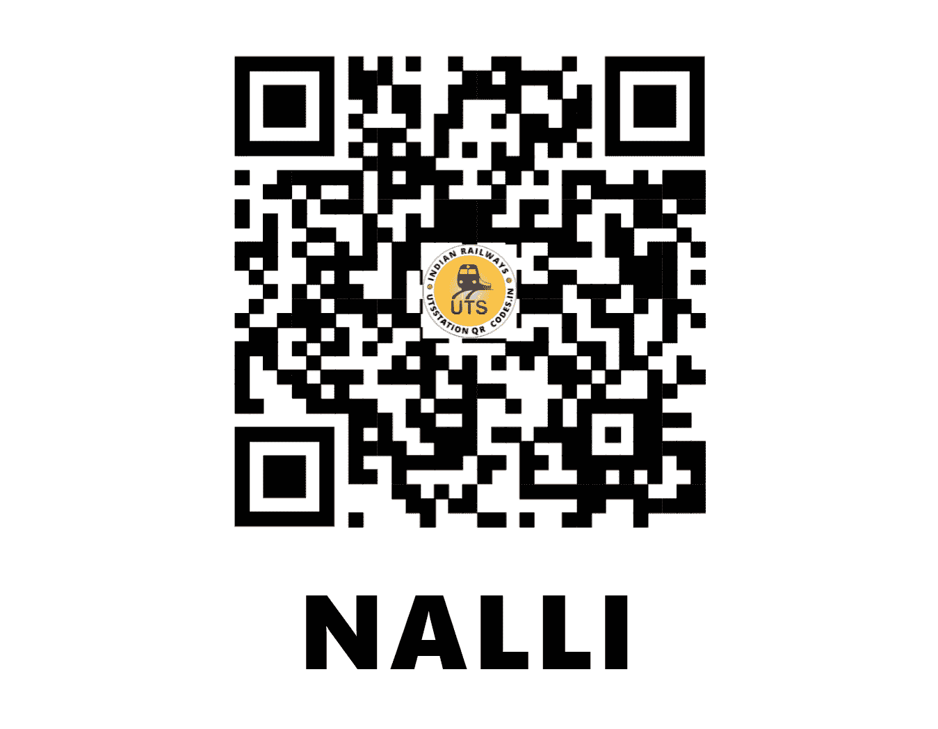 UTS QR Code for NALLI - NLL (SR - TAMIL NADU)